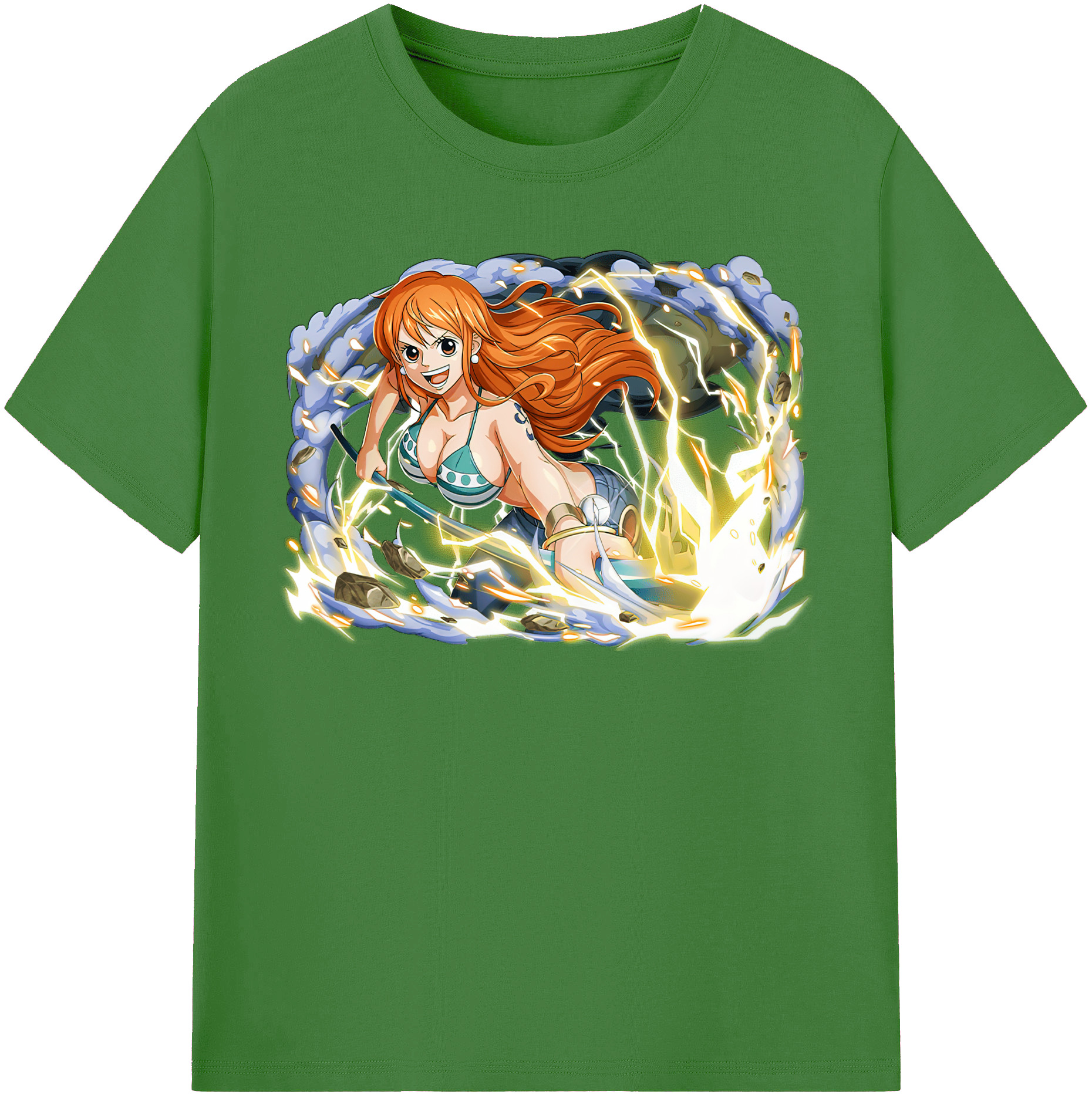 （画像用） ワンピース ナミ ONE PIECE Nami レディースカジュアルプリントTシャツ（綿100％）
